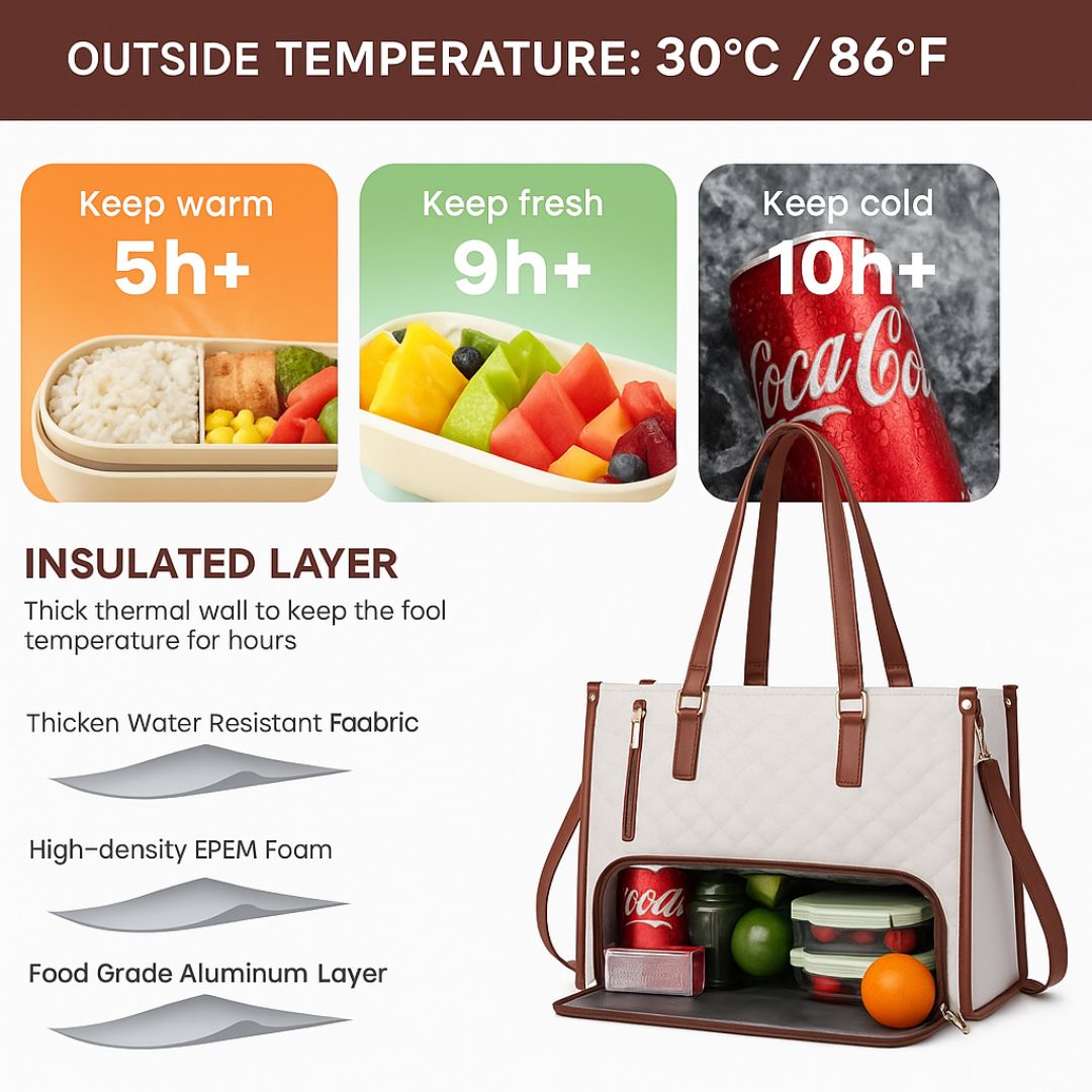 ChicCarry™ – Large Insulated Lunch Tote Purse for Women